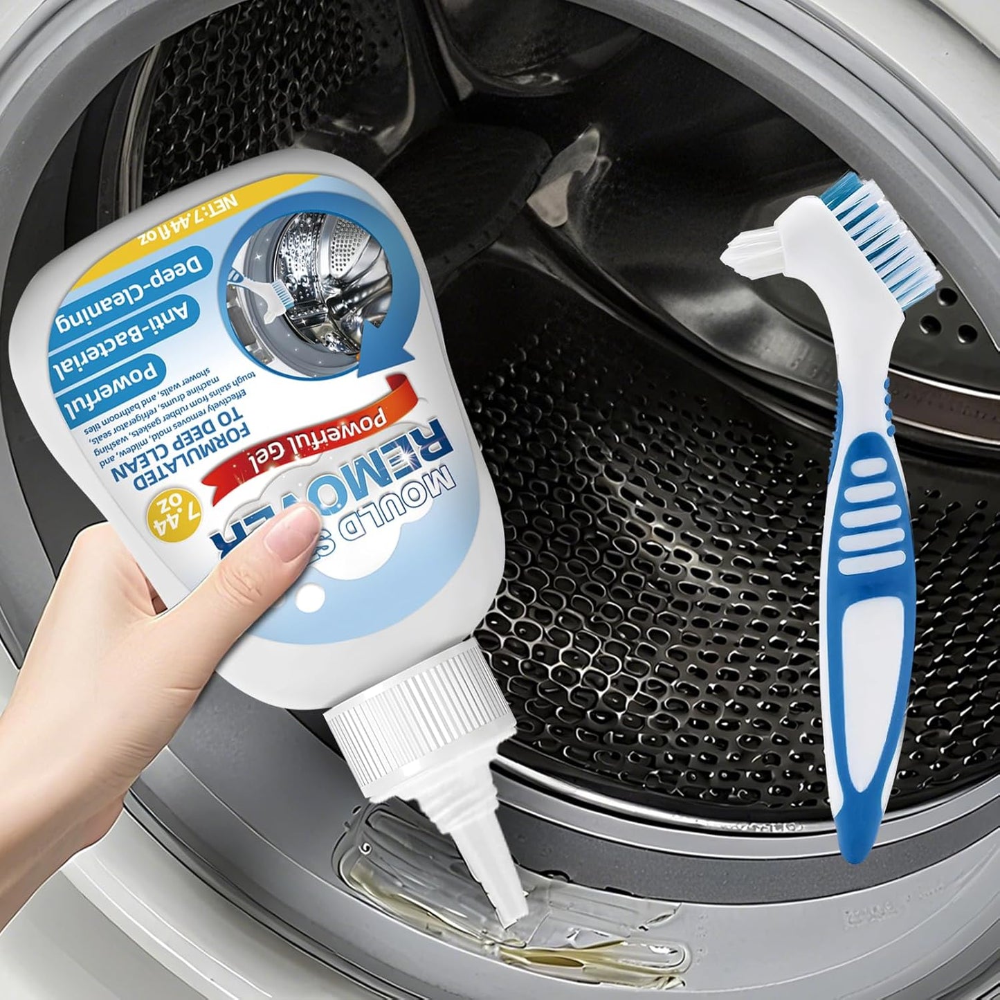Mold Remover Gel by [Brand Name] - Powerful Washing Machine & Bathroom Cleaner for Gaskets, Grout, Tile, & More