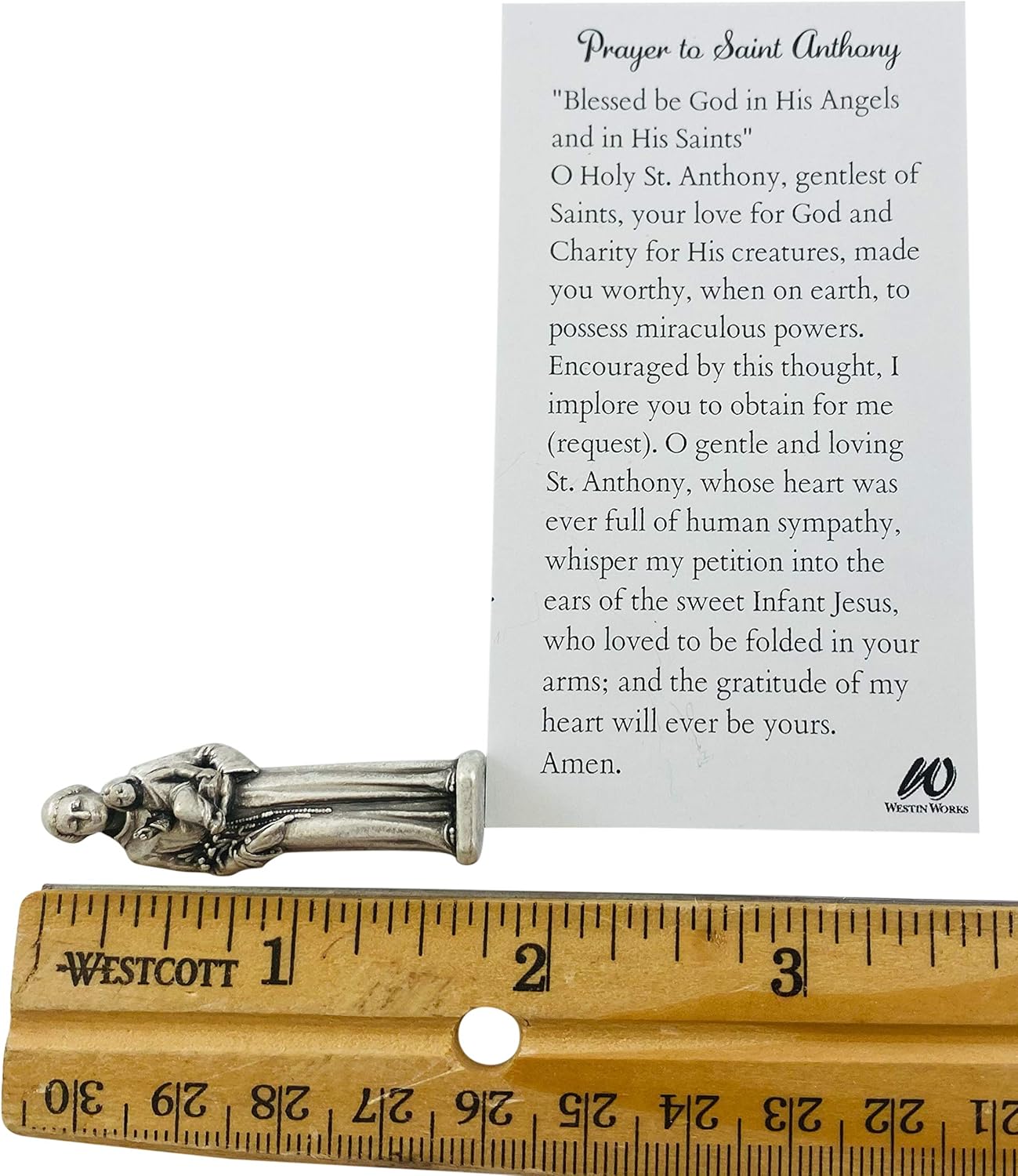 Westman Works St. Anthony Prayer Kit - Patron Saint of Lost Causes with Pocket Statue & Holy Card