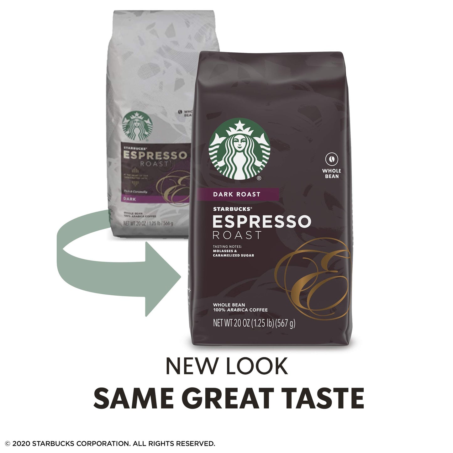 Starbucks Espresso Dark Roast Whole Bean Coffee, 20 Ounce (Pack of 1)