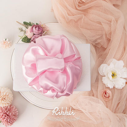 Ribbli Light Pink Satin Wired Ribbon - 2.5 Inch Wide for Gift Wrapping & Home Decor | 20 Yards Continuous Roll