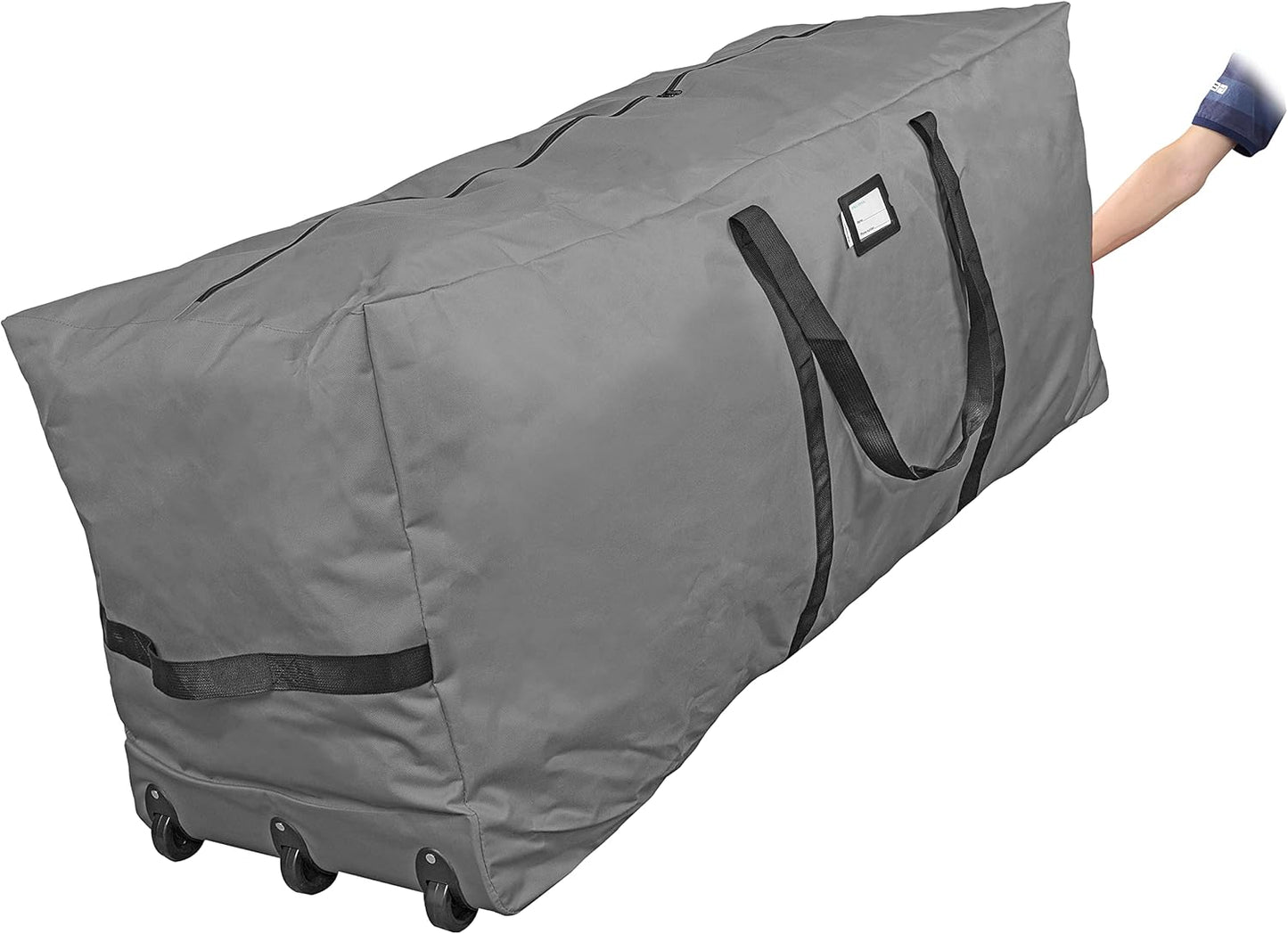 ProPik Christmas Rolling Tree Storage Bag - Extra Large Heavy Duty Container for 9 Ft Trees | 28" x 16.5" x 60" | 3 Wheels & Handles (Gray)