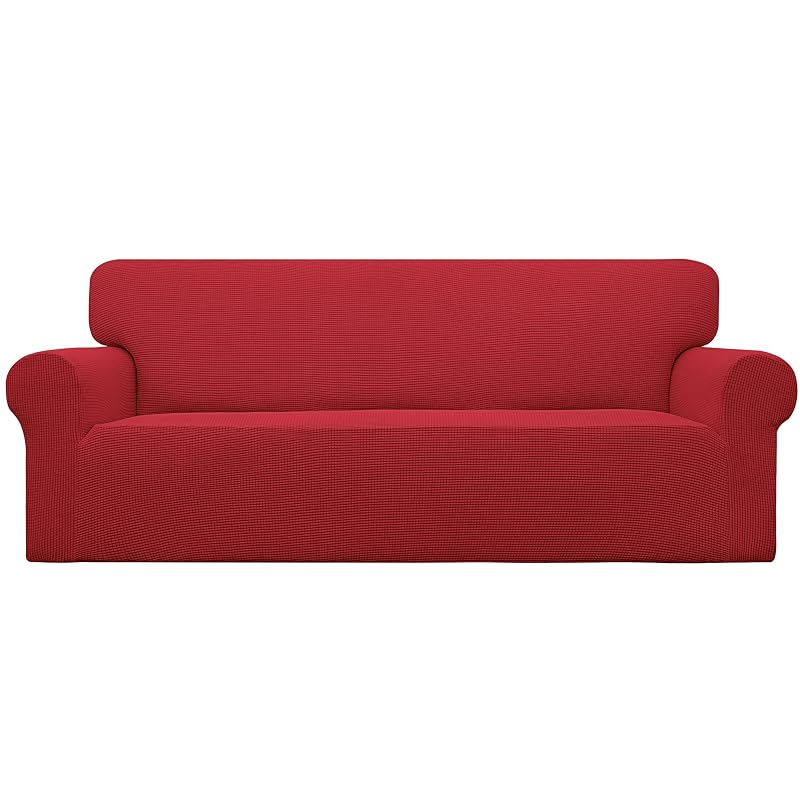 Christmas Red Large Sofa Slipcover - Easy-Going Stretch Couch Cover