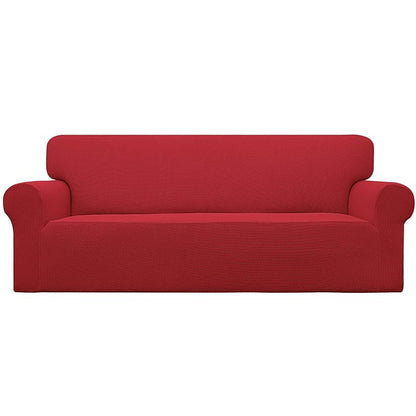 Christmas Red Large Sofa Slipcover - Easy-Going Stretch Couch Cover
