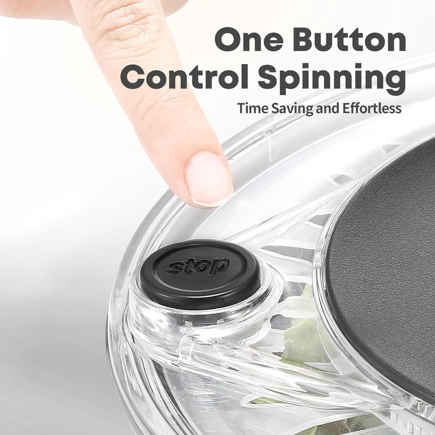 Regine Stainless Steel Salad Spinner - 5.3Qt BPA-Free Lettuce Washer with Transparent Lid & Non-Slip Base