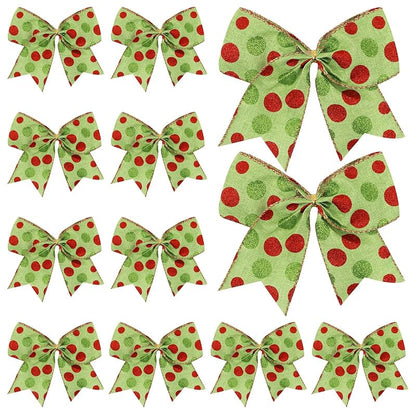 12pcs Christmas Bows Ornaments 6.3 Inch Large Christmas Wreath Bows - Style 1