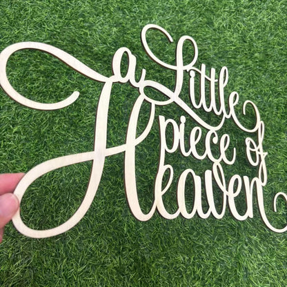 Skiennix Wooden Baby Shower Decorations - A Little Piece of Heaven Theme for Gender Reveal & Birthday Parties