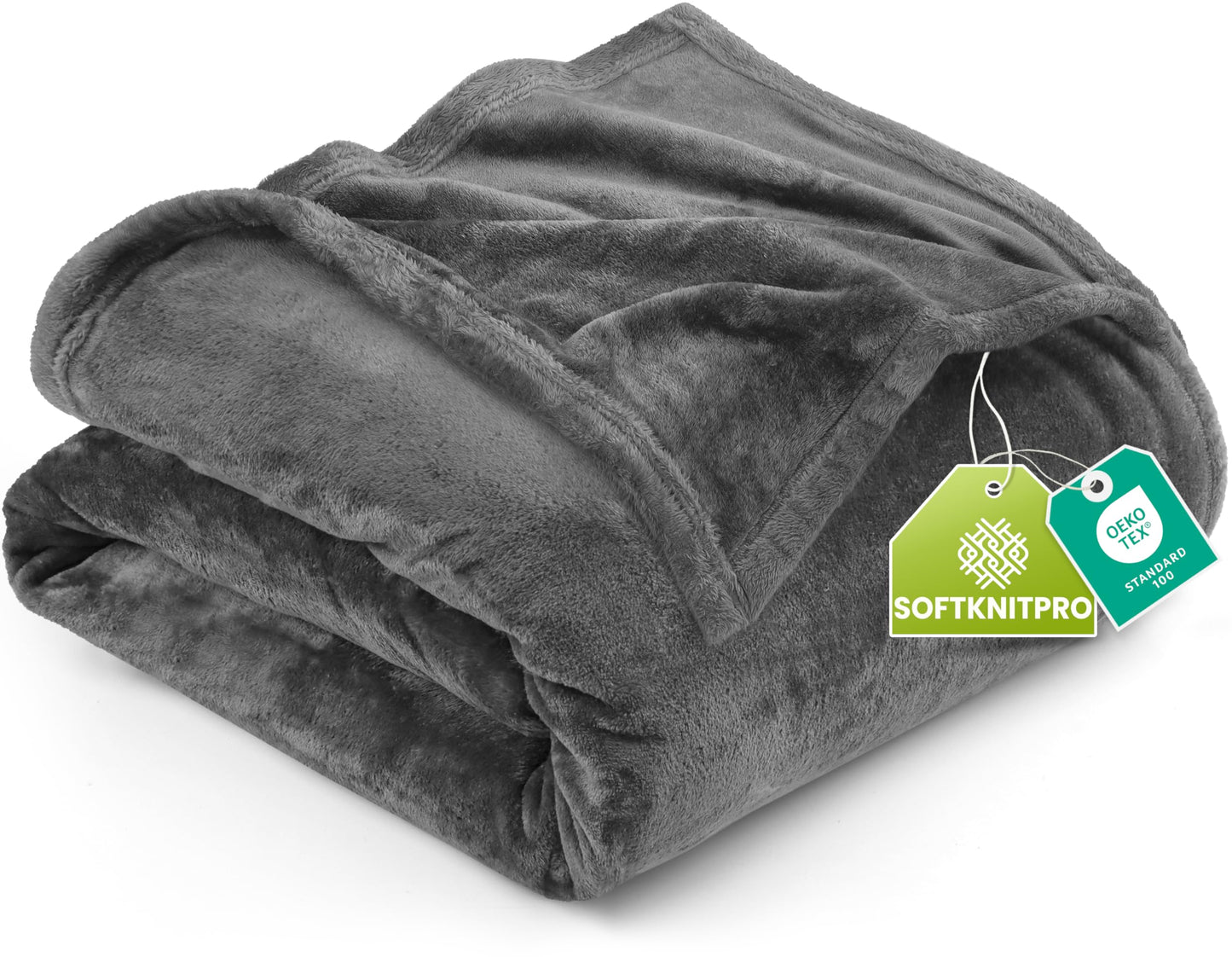 Utopia Bedding Fleece Blanket Twin XL Size Grey 300GSM Luxury Anti-Static Fuzzy Soft Microfiber Dorm Bed Blanket (90x76 Inch)