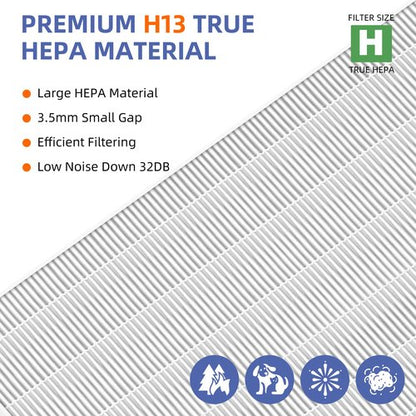 116130 HEPA Replacement Filter H for Winix 5500-2 Am80 Plasmawave Air Purifier,H13 True HEPA High-Efficiency Activated Carbon Filter,2 Combo Set