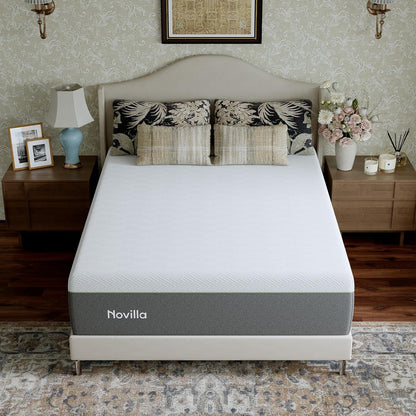 Novilla Bliss Queen Size Memory Foam Mattress - 10 Inch Cool-Touch Cover for Refreshing Sleep & Pain Relief