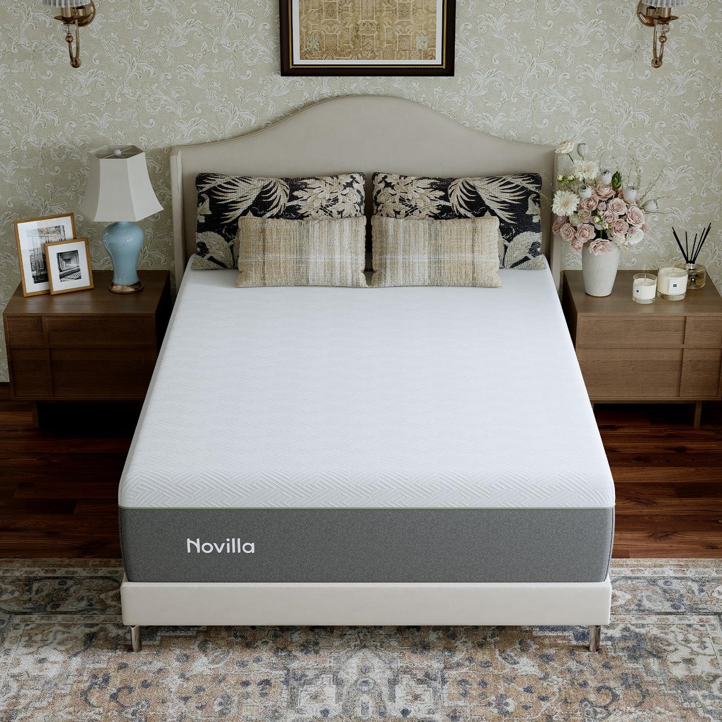 Novilla Bliss Green Tea Memory Foam Twin XL Mattress, 10 Inch XL Twin Mattress for Kids for Refreshing Sleep with Cool-Touch Nylon Cover, Zone Support & Pain Relief with CertiPUR-US Certified Foams
