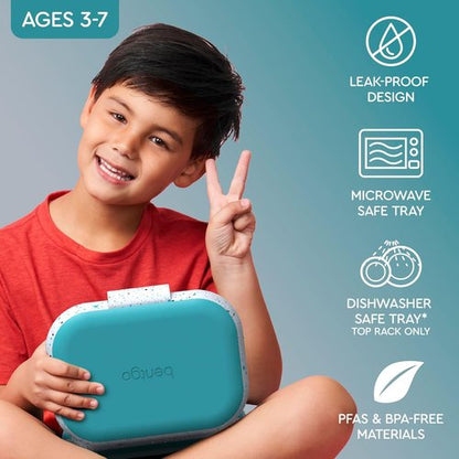 Bentgo Chill Kids Lunch Box - Leak-Proof 4-Compartment Bento with Ice Pack, 3.3 Cup Capacity, BPA-Free, Ages 3-7 (Truly Teal)
