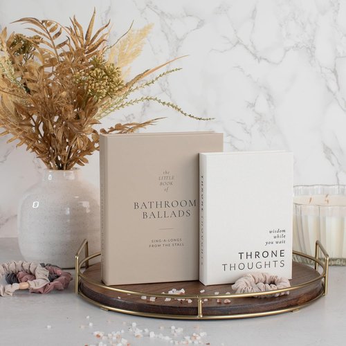 KIBAGA Modern Bathroom Decor Books - Set of 2 Funny Restroom Accessories for Charming Bath Shelf