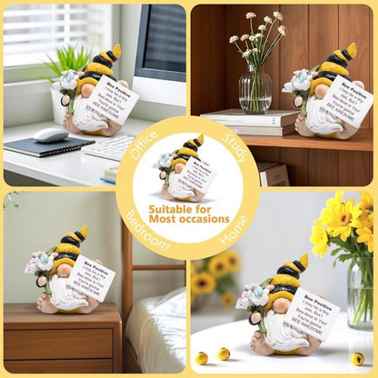 Hodao Positive Bee Figurine | Motivational Home Decor for Women - Stress Relief Gift for Office