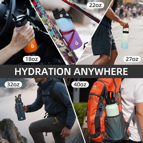 BJPKPK 40oz Stainless Steel Insulated Water Bottle - BPA Free, Leakproof Thermos for Sports & Gym, Sakura