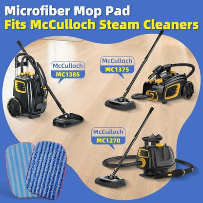 LOVECO Microfiber Mop Pad 6-Pack - Reusable & Machine Washable for McCulloch Steam Cleaners