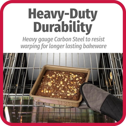 GoodCook BestBake Nonstick Square Pan - Durable Carbon Steel, 9-Inch, Bronze Finish