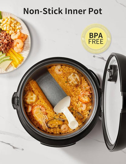 COMFEE' Rice Cooker - 14-in-1 Stainless Steel Multi Cooker | 5.3 QT Capacity for Brown Rice, Quinoa & Oatmeal