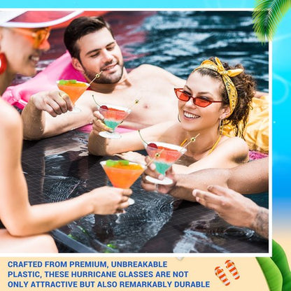 Baderke 24 Pack Plastic Martini Glasses with Gold Pearl Cocktail Picks Disposable Clear Mini Cocktail Cups Dessert Glasses for Wedding Party Wine Appetizers (5 oz)