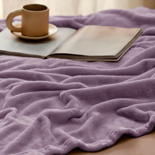 Bedsure GentleSoft Fleece Blanket - Lightweight Plush Cozy Twin Size Fog Purple, 60x80 Inches