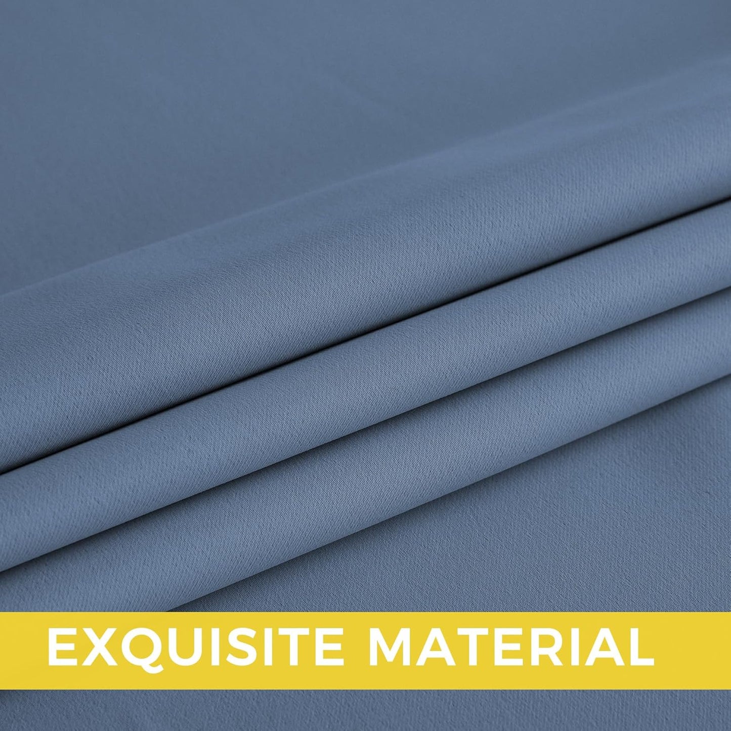 NICETOWN Energy Saving Stone Blue Drapes - Grommet Top Thermal Insulated Shades, 1 Pair, W52 x L95