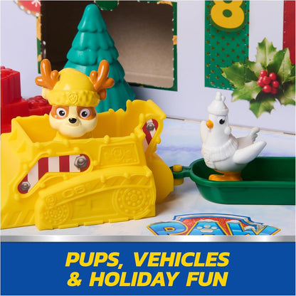 PAW Patrol Advent Calendar 2025 - 24 Surprise Toys with Figures, Mini Vehicles & Accessories for Kids 3+