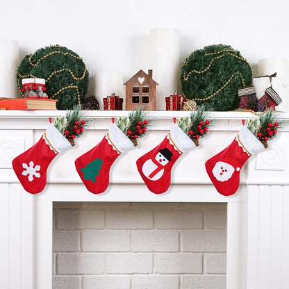 Christmas Mini Stockings Set 20 Pcs - Felt Christmas Tableware Holders & Decor