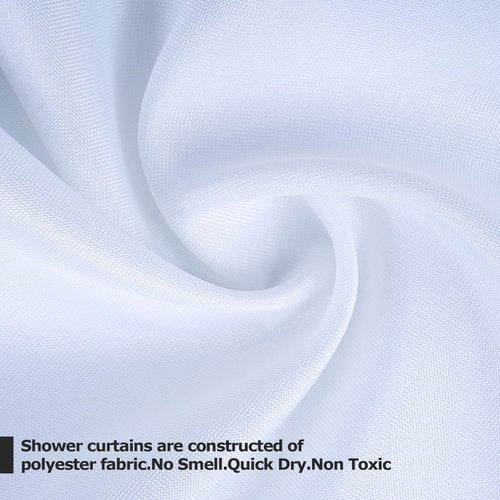 MhhYLL White Fabric Shower Curtain,Hotel Quality Shower Curtain Liner,Heavy Duty Cloth 12 G,Water Repellent Shower Liner,Machine Washable 66 x 72 Inches