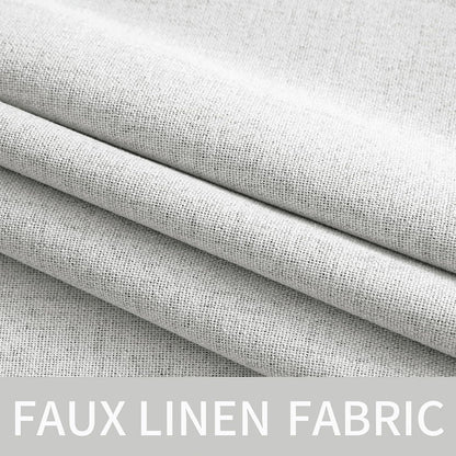MIULEE Blackout Curtains - 100% Thermal Insulated Linen Textured Drapes | Heathered White, 52 x 63 Inch (2 Panels)