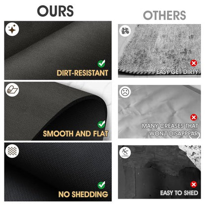 ACCUMTEK Non Slip Bath Mat, Thin Bathroom Rugs Fit Under Door, Quick Dry Bath Mats, Machine Washable Bath Rugs for Bathroom, Bathtub & Kitchen, Bathtub, Charcoal Gray/Solid/24 x17