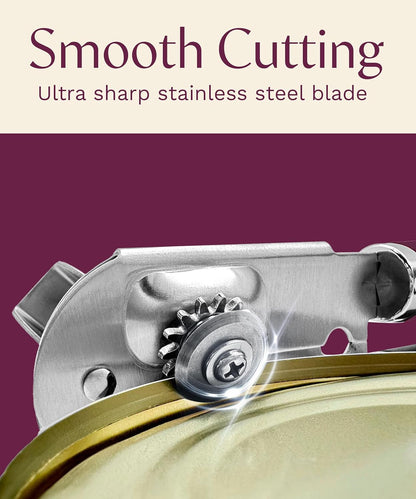Skiennix Premium Multifunction Magnetic Can Opener | Heavy-Duty Stainless Steel with Easy Turn Knob - Mauve