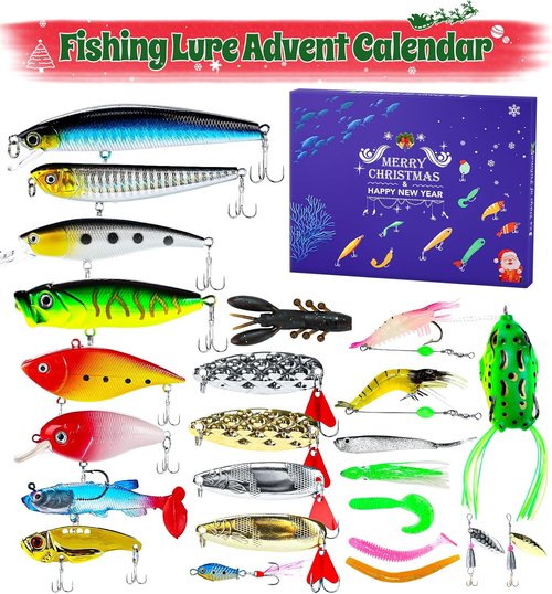 Fishing Lure Advent Calendar 2025 - 24 Days of Premium Bait | Perfect Christmas Gift for Anglers