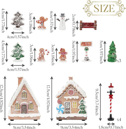 Valery Madelyn Christmas Village Set - Battery Operated Gingerbread House Decorations | 17-Piece Holiday Collection