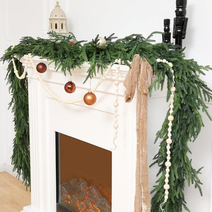 9 ft Deluxe Norfolk Pine Garland - Realistic Artificial Christmas Greenery, Variation 1+9 feet
