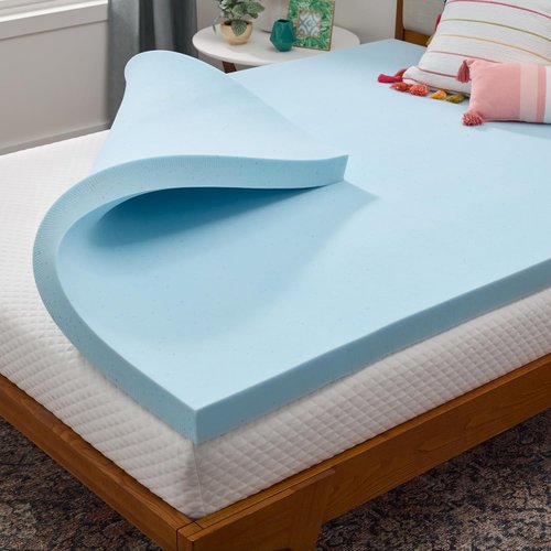 Linenspa Memory Foam Mattress Topper - 3 Inch Gel-Infused Twin Size - Plush, Cooling & Pressure Relieving