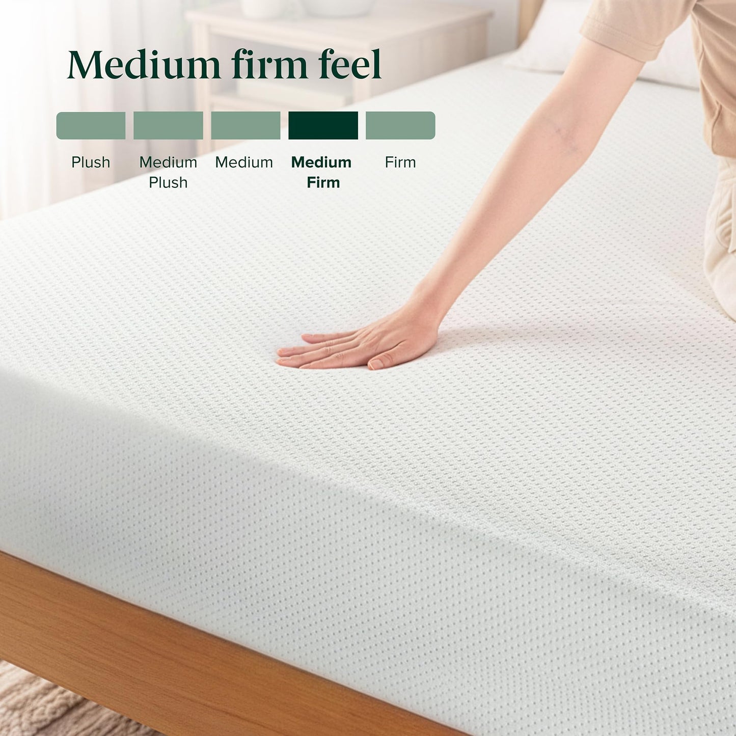 Zinus 12 Inch Full Green Tea Memory Foam Mattress [New Version], Fiberglass Free, Medium Firm Feel, Zoned Pressure Relief, Certified Safe Foams & Fabric, Mattress in A Box