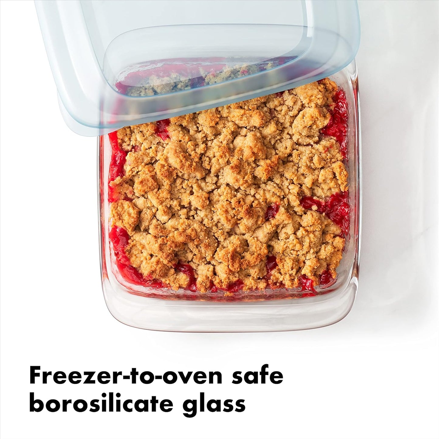 OXO Good Grips 2 Qt Glass Baking Dish - Freezer-to-Oven Safe with Lid | 8 x 8 Inches