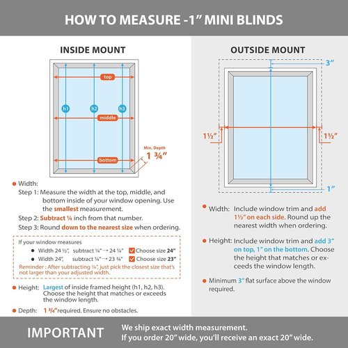 DEZ FURNISHINGS Cordless Mini Blinds - Flexible Slats, 46" W x 48" H, Pearl White