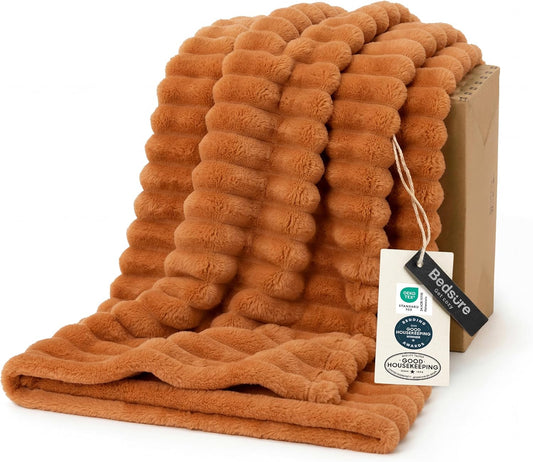 Bedsure GentleSoft Orange Fall Throw Blanket - Cozy 50x60 Inch Soft Blanket for Couch & Girls