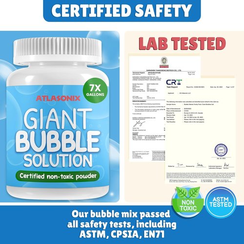 Giant Bubble Solution - Original Bubble Wands for Kids | Makes 896 OZ (7 Gallons) - 100% Kid Safe