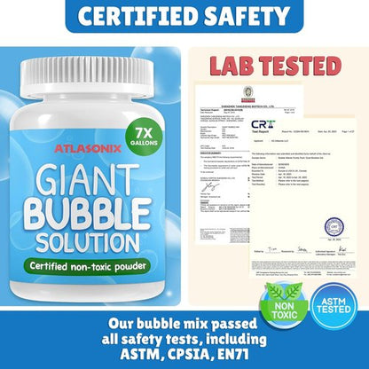 Giant Bubble Solution - Original Bubble Wands for Kids | Makes 896 OZ (7 Gallons) - 100% Kid Safe