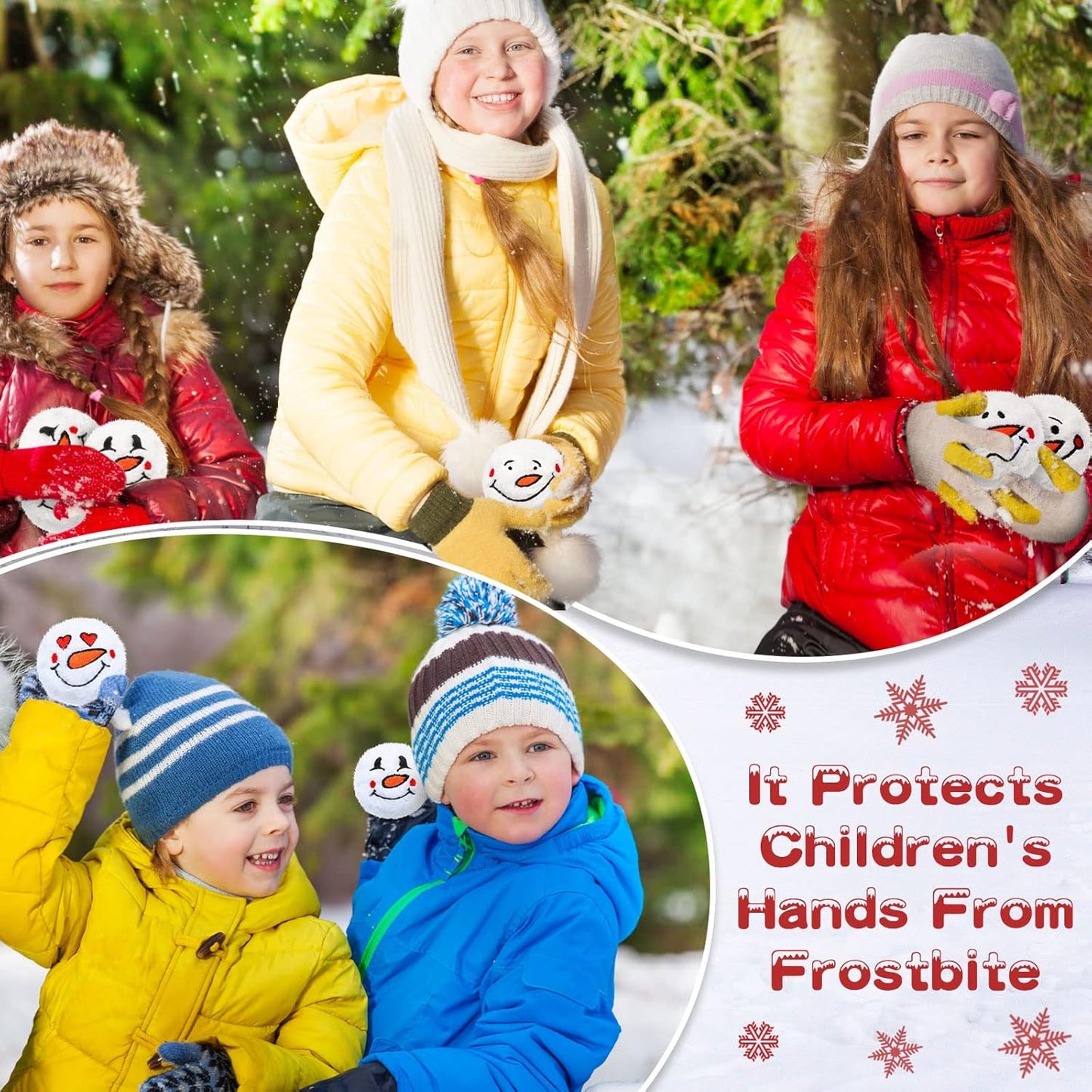 Zubebe Snowball Fun Set - 72 Cute Fake Snowmen Balls for Indoor Winter Parties | 2-Inch Classic Styles