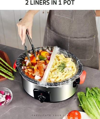 Syntus Slow Cooker Liners - 30 Count Disposable Cooking Bags for 3QT to 8QT Slow Cookers | 13"x21" Size