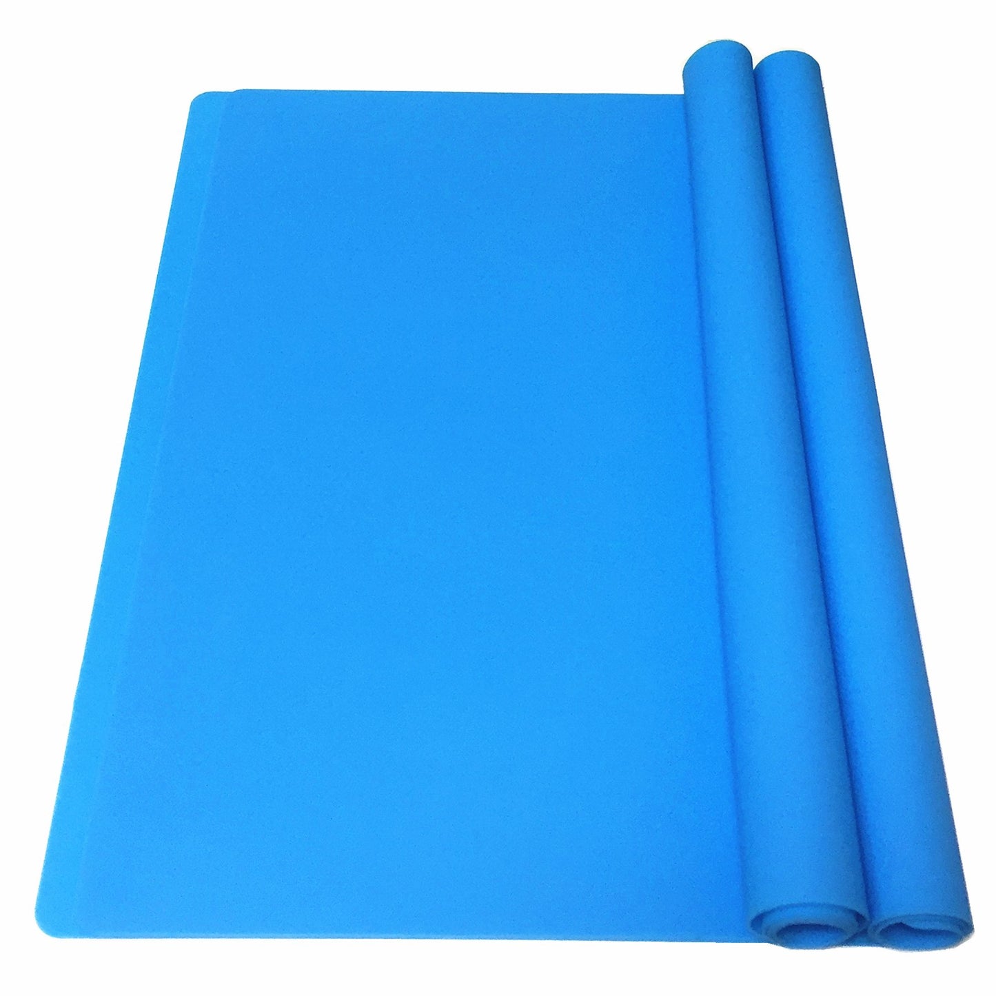 EPHome 2Pack Extra Large Multipurpose Silicone Nonstick Clay Mat, Heat Resistant Nonskid Counter Mat, Table Mat, 23.6''x15.75'' (Blue)