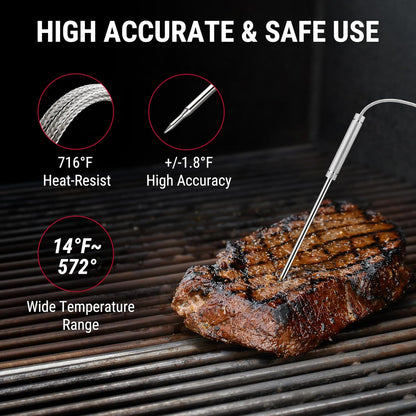 ThermoPro Wireless Meat Thermometer - 650 ft Range, Bluetooth, 2 Probes for Grilling & Smoking