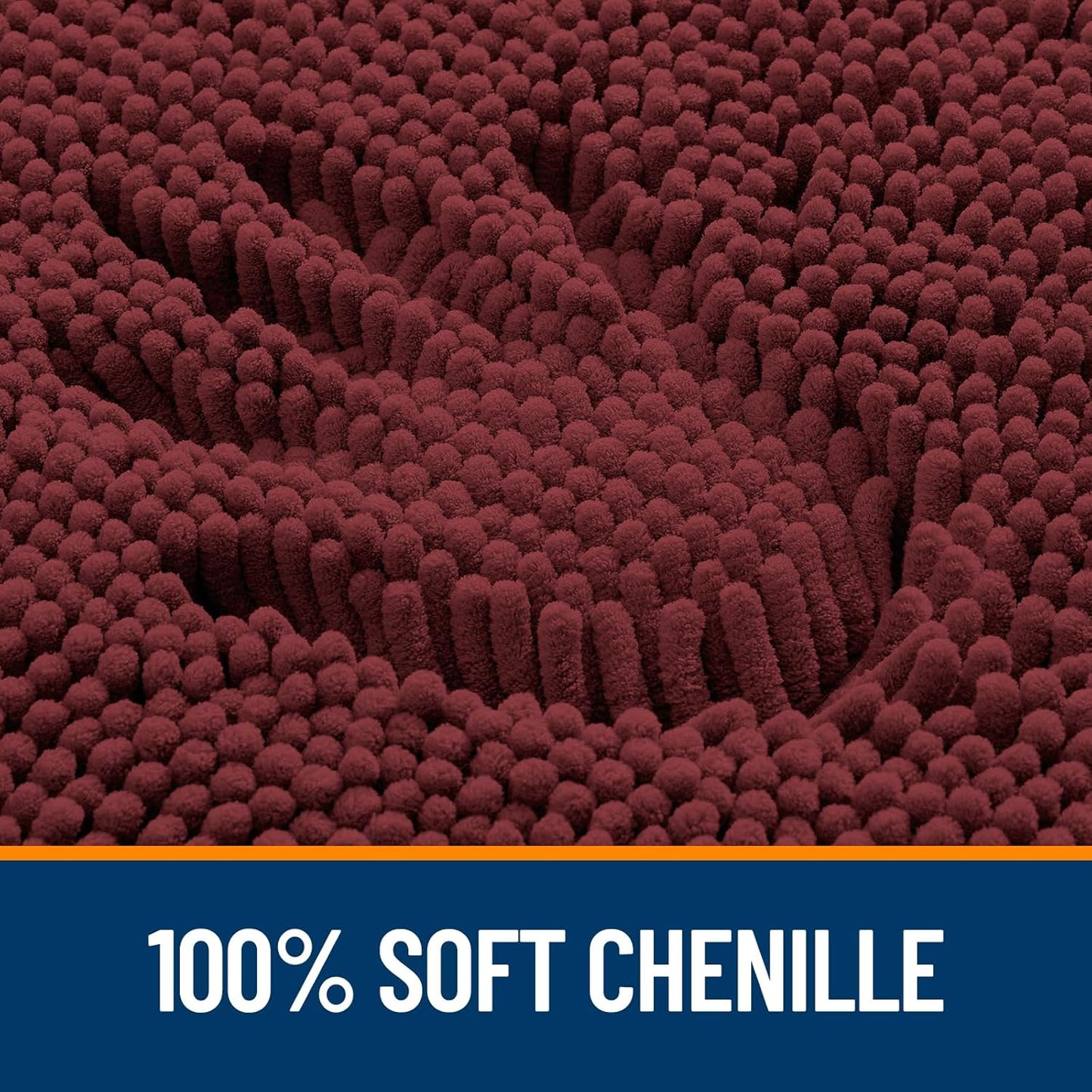 OLANLY Bathroom Rugs - Extra Soft Absorbent Chenille Mats | Quick Dry, Machine Washable, 30x20, Andorra Red-Brown