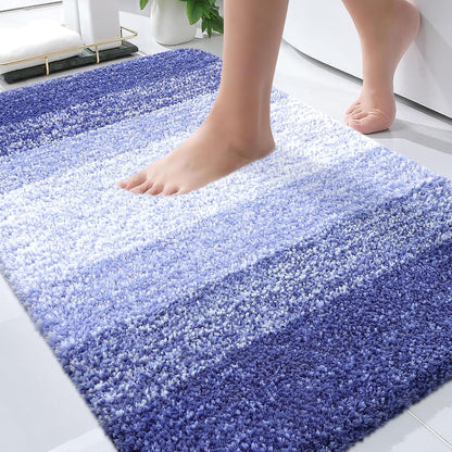 OLANLY Bathroom Rugs - Extra Soft Microfiber Mat 30x20 | Quick Dry, Machine Washable, Rubber Backing, Blue-Violet