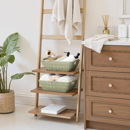 StorageWorks Large Wicker Storage Baskets - Organize with Wooden Handles | Bosana Green, 2-Pack