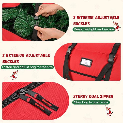 9 Ft Christmas Tree Storage Bag - Heavy-Duty Waterproof & Dust-Proof with Dual Zipper and Wheels