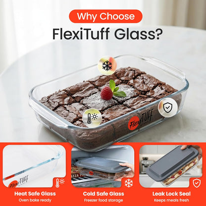 Skiennix 8-Piece Rectangular Bakeware Set - BPA-Free, Leakproof, Dishwasher & Microwave Safe | Clear Containers with Lids