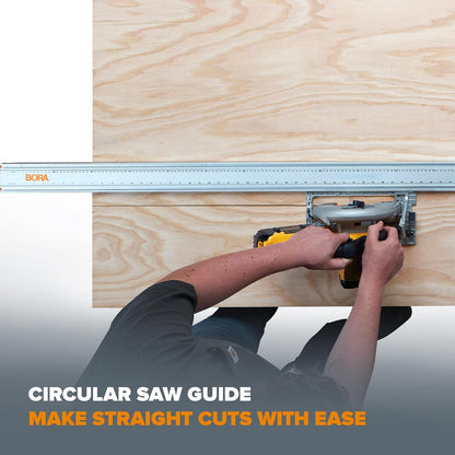 BORA NGX Clamp Edge Saw Guide - 100-Inch Aluminum Track for Precision Circular Saw Cuts
